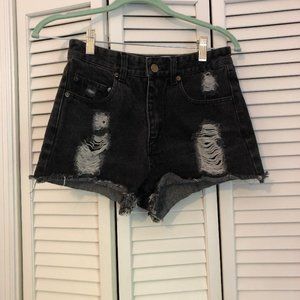 Black Ripped Shorts